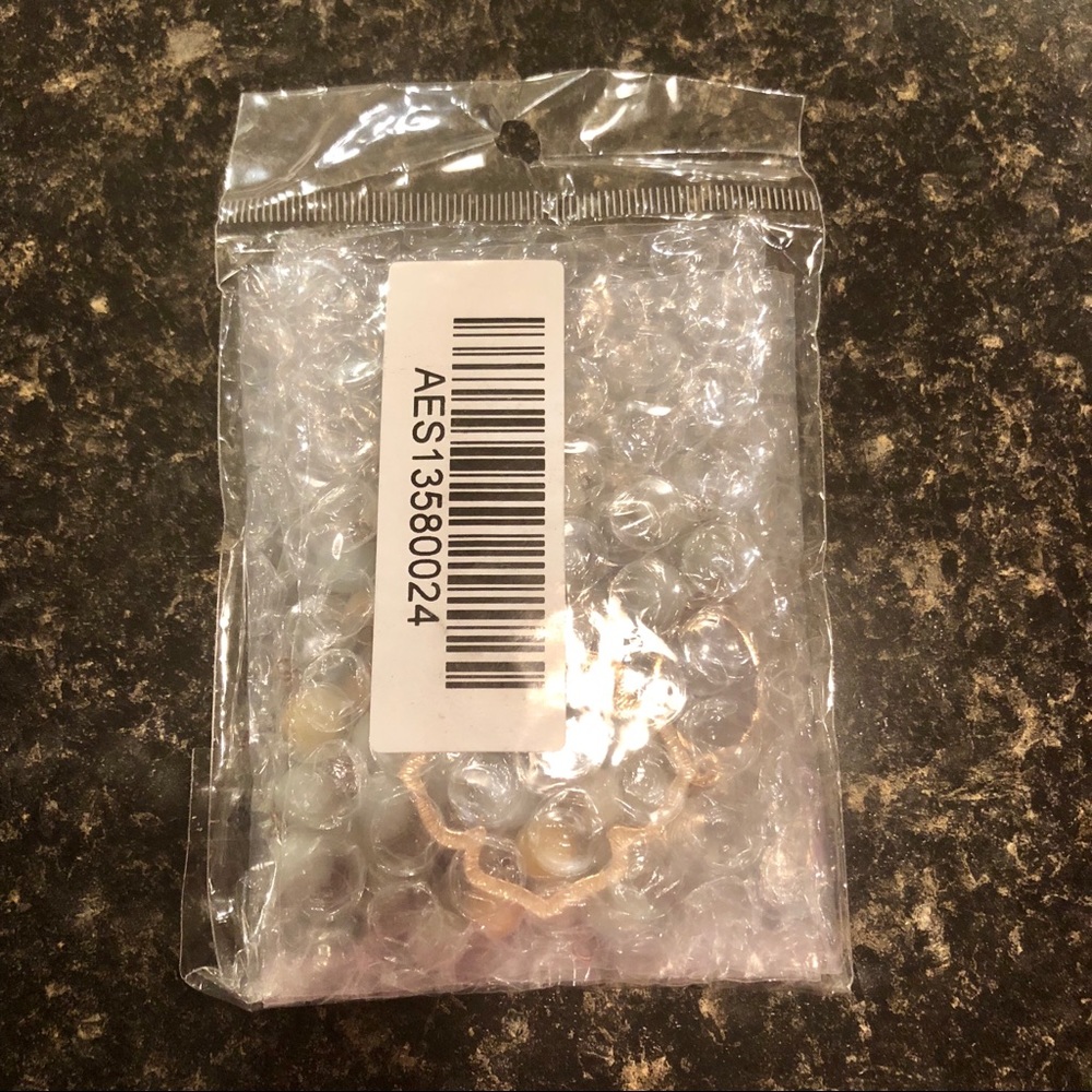 Boho Amazonite Druzy Gold Quatrefoil Necklace - Picture 6 of 6